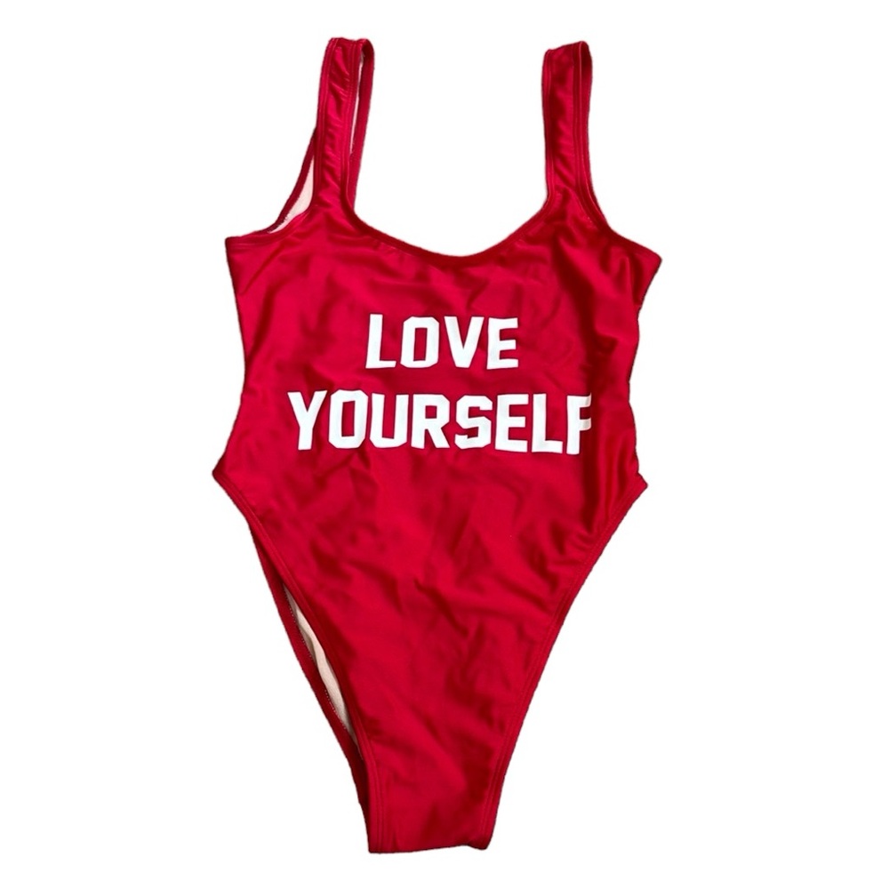 NWOT Private Party Love Yourself One Piece Swimsuit